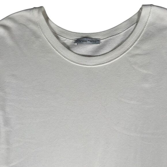 Zara White Asymmetrical Hem Oversized Sweatshirt Pullover (314) - Picture 4 of 7